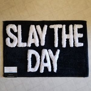 Bath rug Mainstays black & white